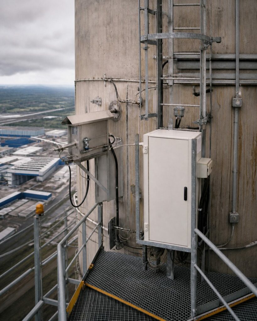 Accès de maintenance menant au point de prélèvement des fumées