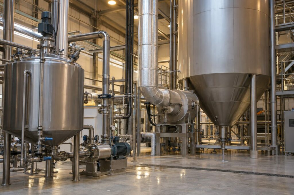 Alimentation liquide et atomiseur rotatif d’une tour de séchage industriel