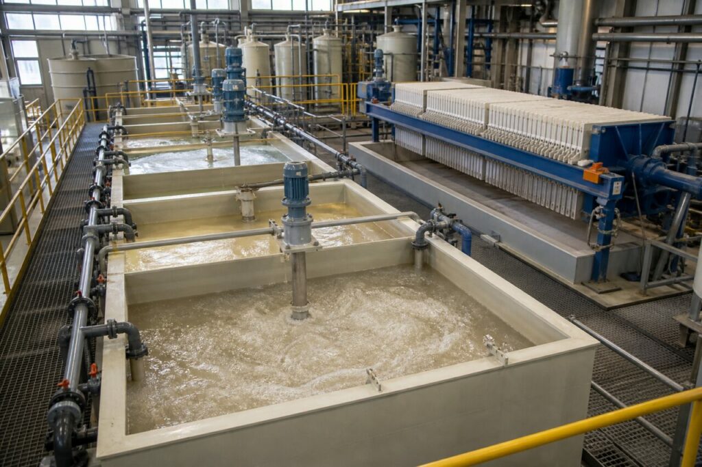 Sulfaatbehandeling van titaniferisch materiaal met industriële filtratie