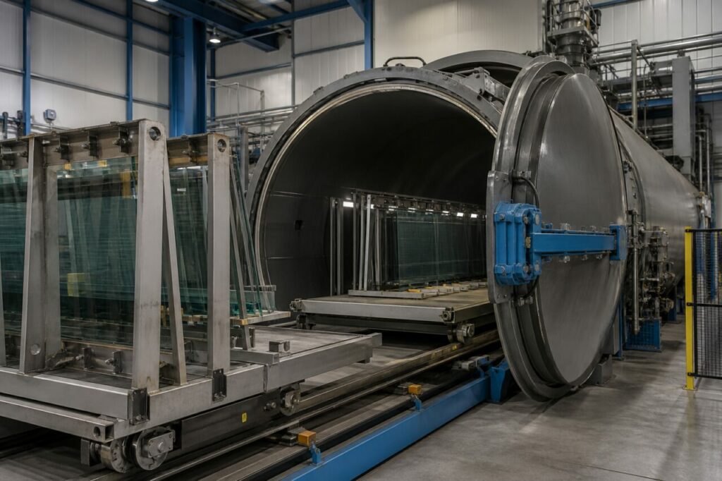 Geschlossener Industrieautoklav zur Wärme- und Drucklaminierung von Sicherheitsglas