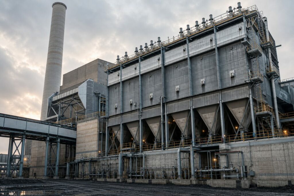Schoorsteen staat naast de rookgasreiniging