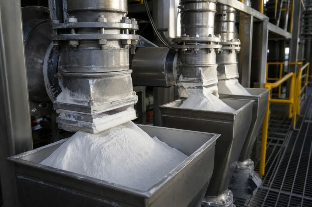 Industrielle Kondensation von Antimontrioxid in Sammelkammern