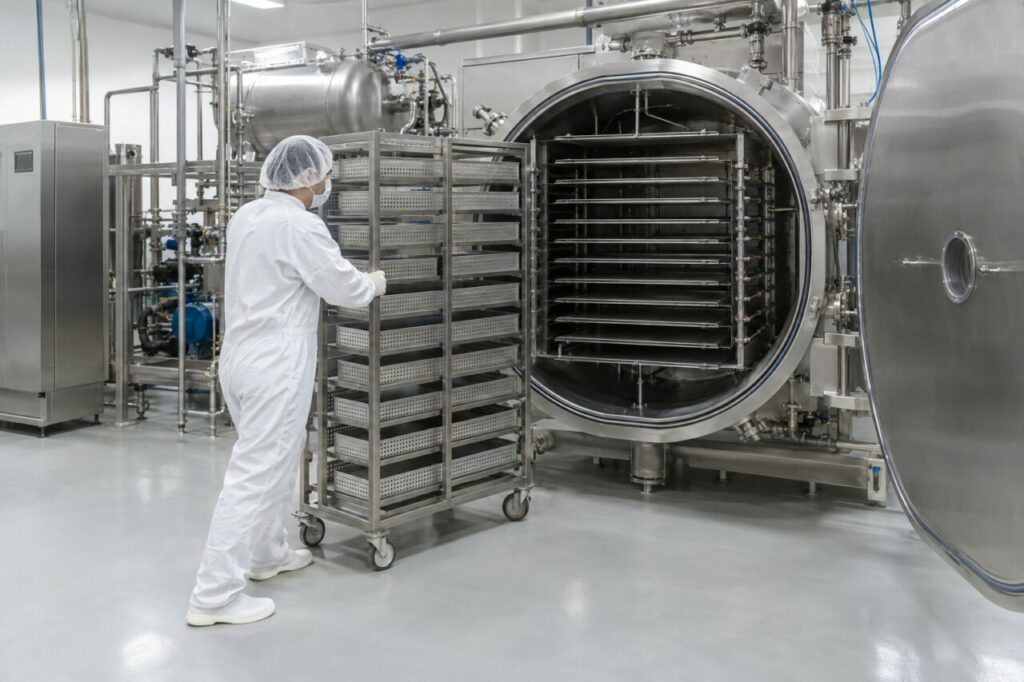 Condenseur givré d’une chambre de lyophilisation industrielle sous vide