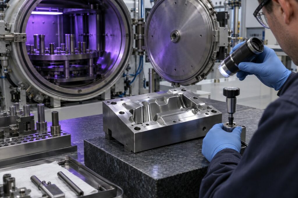 Contrôle de dureté après nitruration plasma d’une matrice acier