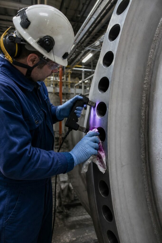 Electromagnetic yoke placed on the bolted ring