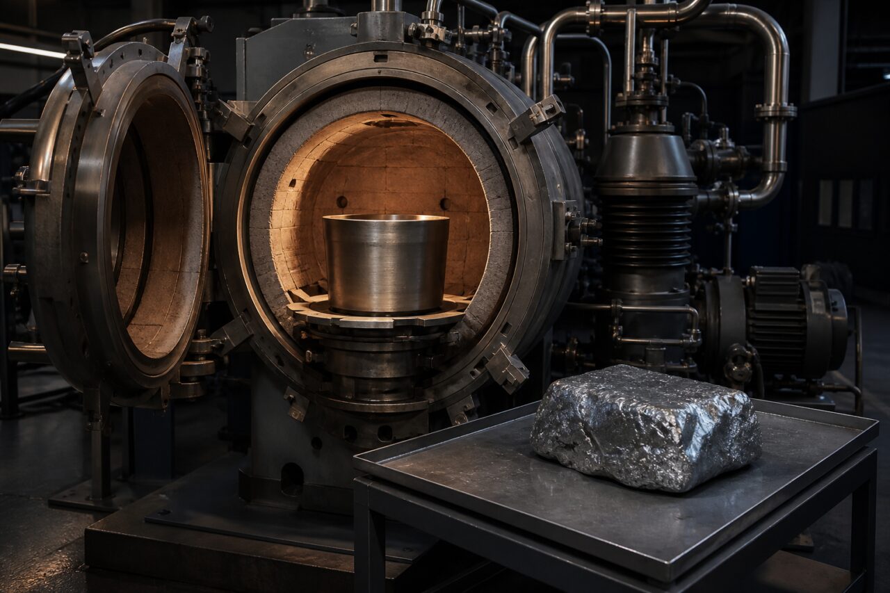 Creuset réfractaire ouvert et lingot métallique pour la fusion sous vide du tantale
