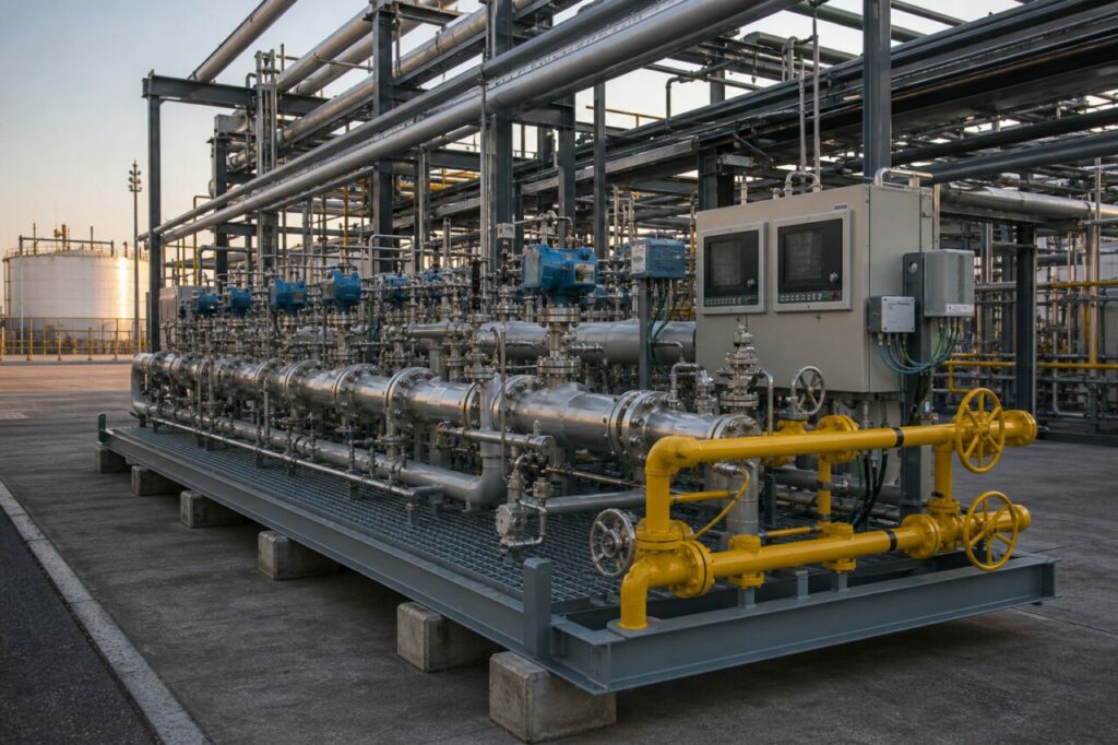 Custody transfer metering skid with flow computers