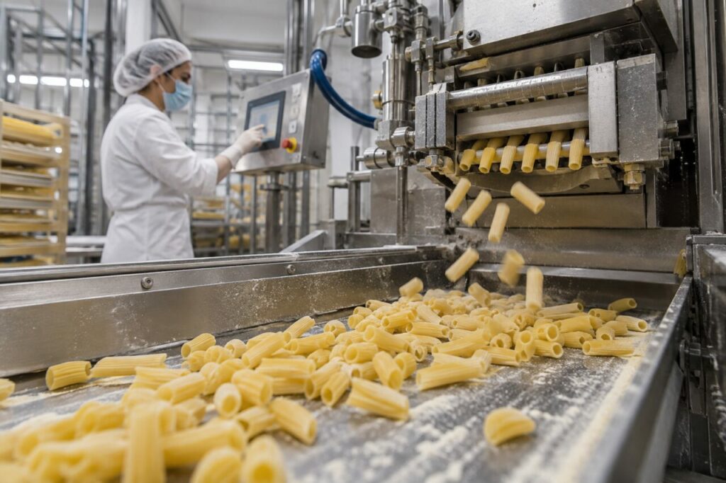 Corte automático de pasta corta detrás de carcasas transparentes