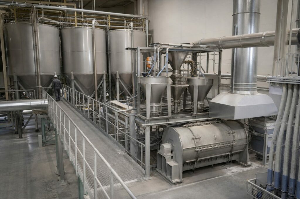 Dosierung von Mineralpulver zur Herstellung von Aluminiumnitrid