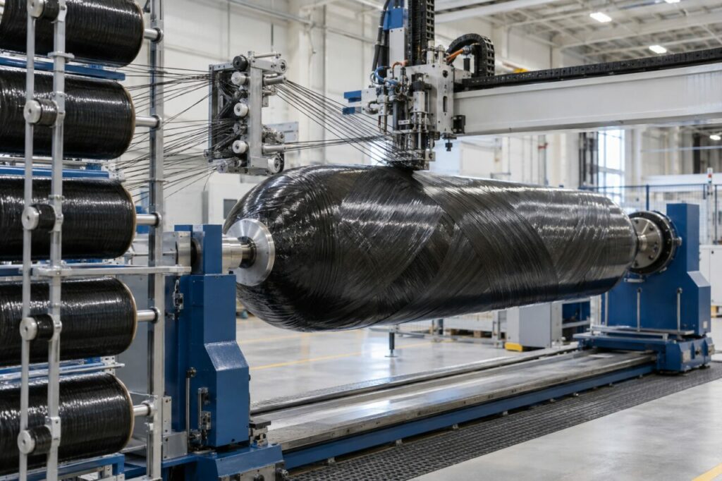 Mandrin composite — support de l’enroulement filamentaire en fibres de carbone