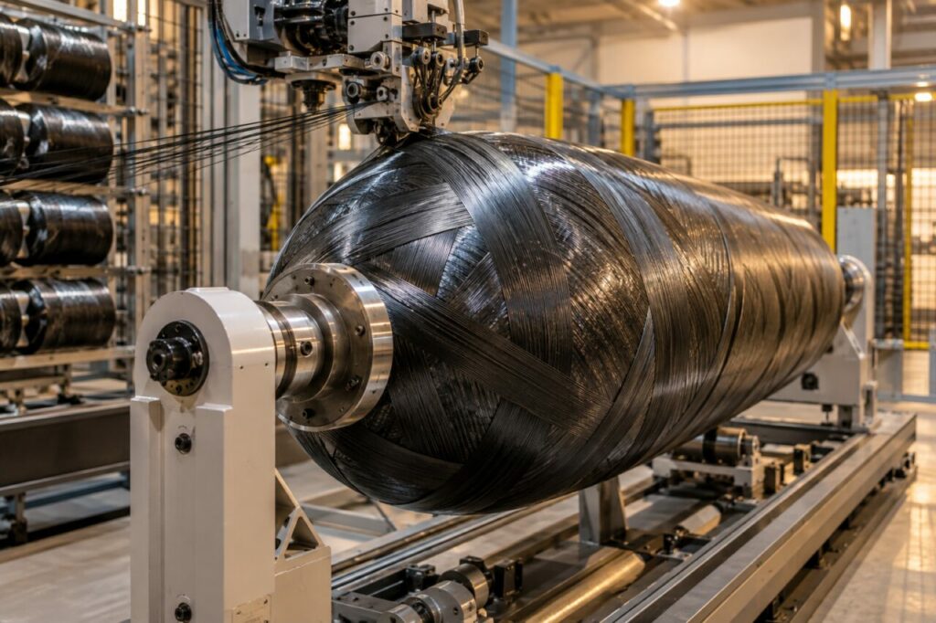 Robot de bobinage — station automatisée pour fibres de carbone