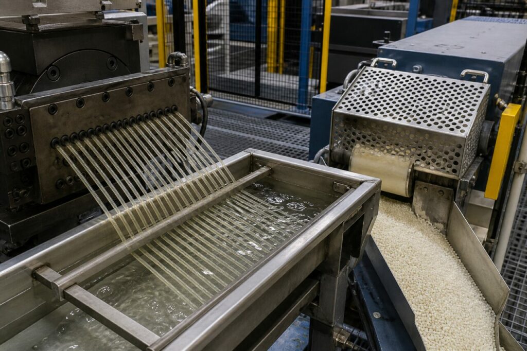 Extrusie van strengen en pelletiseren van polyamide-6
