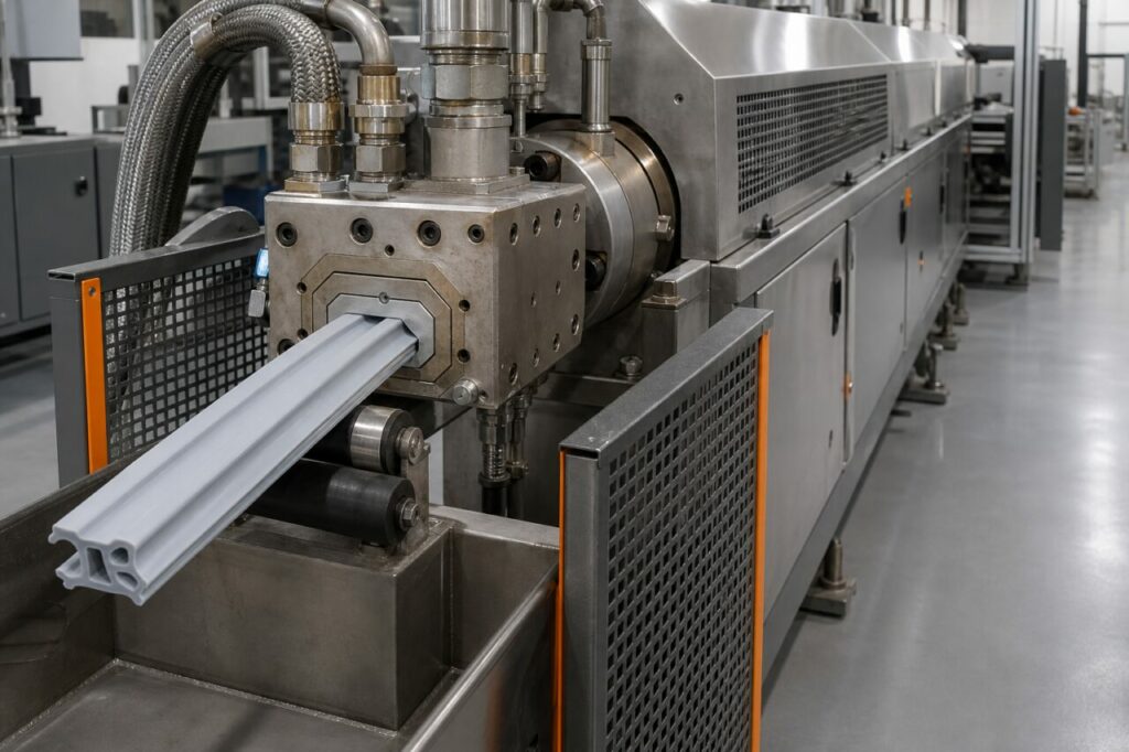 Extrusie van een technisch siliconenprofiel