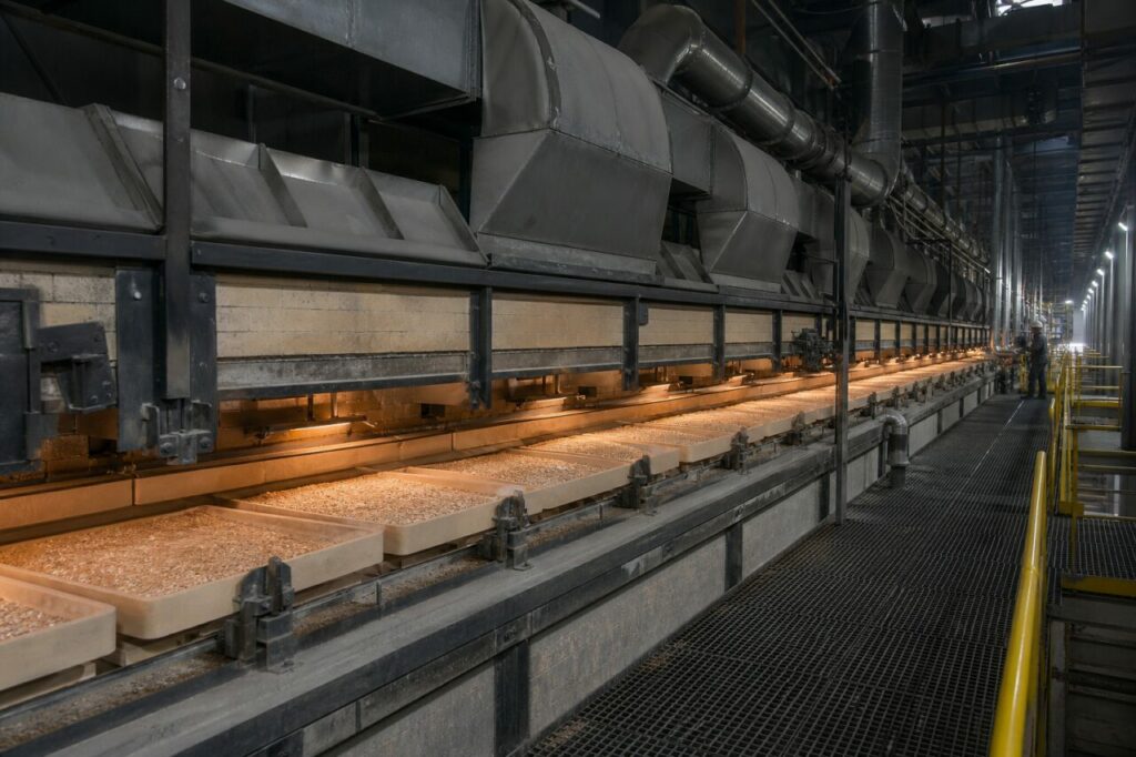 Thermische Expansion von Schaumglas im Tunnelofen