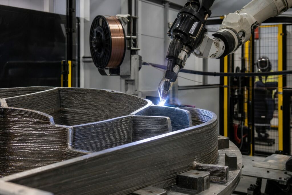 Croissance d’une pièce métallique par soudage WAAM robotisé
