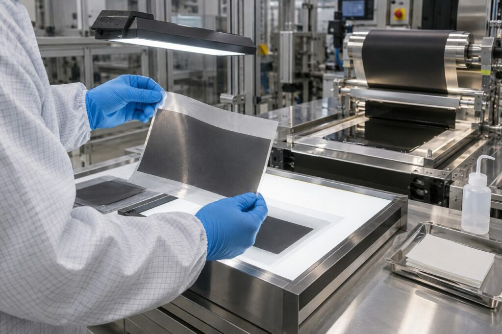 Dépôt contrôlé d’une membrane-électrode PEM et inspection de surface