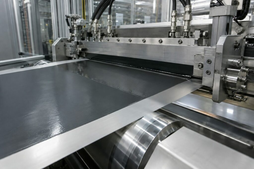 Enduction régulière de cathode lithium-ion sur bande d’aluminium