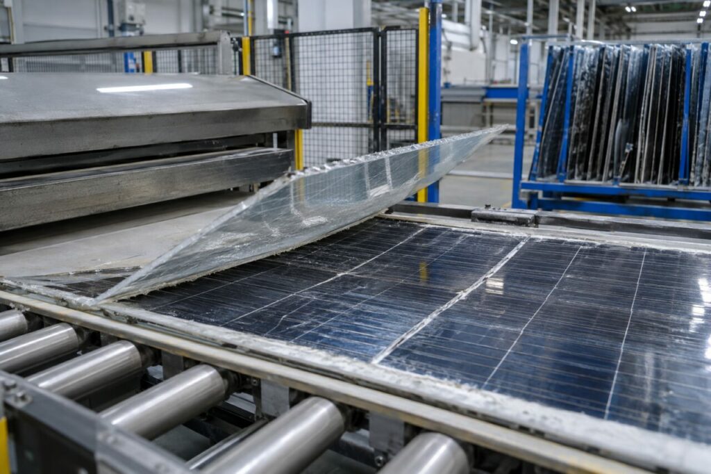 Séparation du verre et des cellules photovoltaïques
