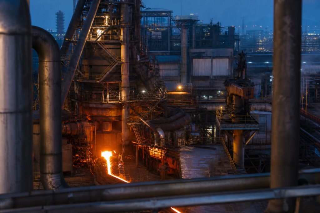 Circuiti industriali circondano la zona di fusione