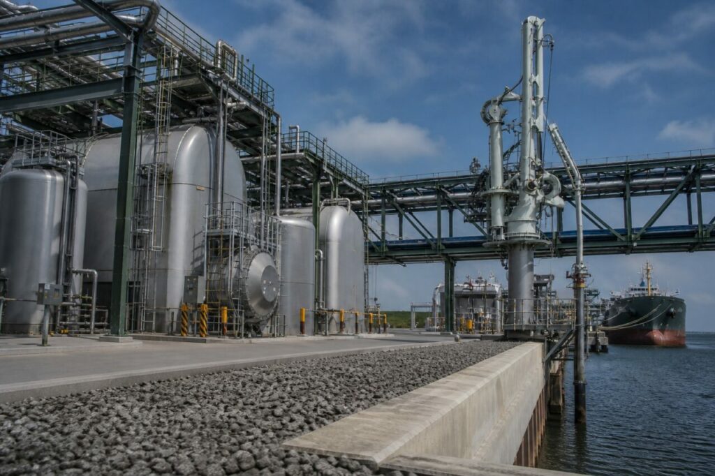 Navire au terminal d’export d’hydrogène