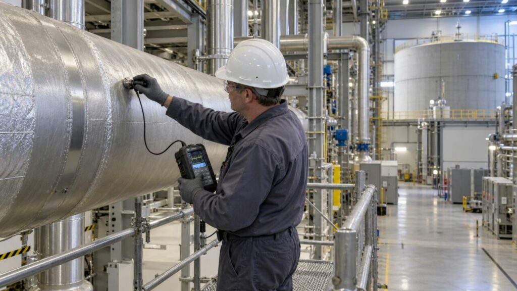 Inspection ultrasonore d’une conduite isolée en maintenance nucléaire