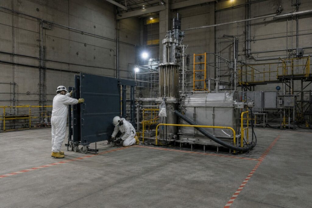 Radiation protection moved between process equipment