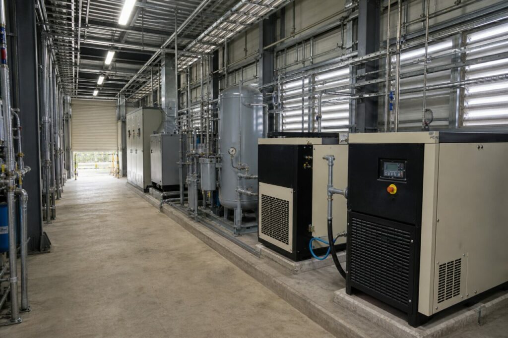 Instrument air compressor and dryer package
