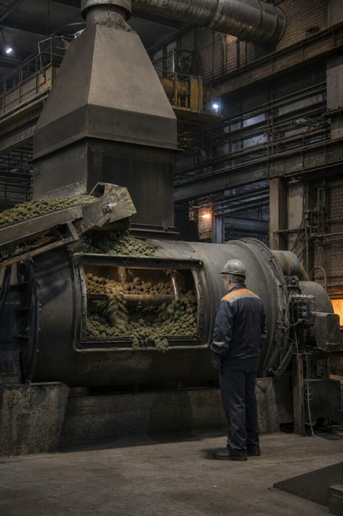 Fördertechnik beschickt den Mischer mit Gießereisand