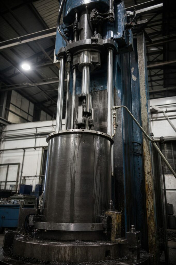Hydraulic cylinder held in a honing machine
