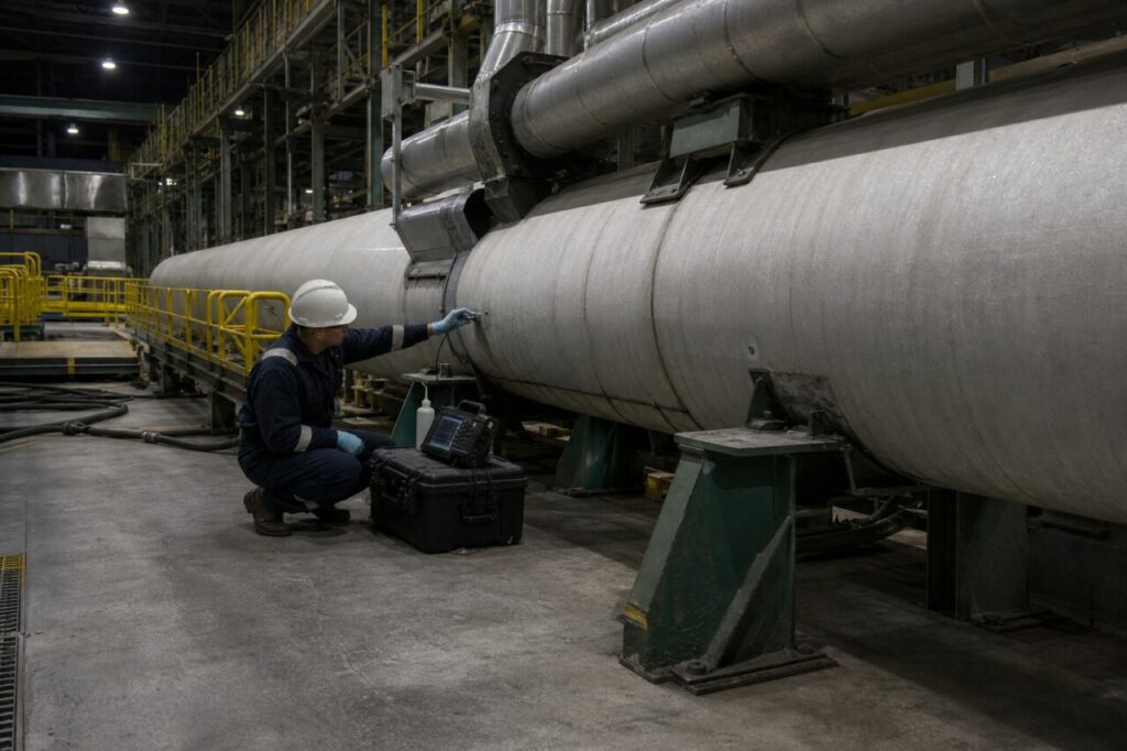 Mesure ultrasonore sur grande conduite — Maintenance nucléaire, mesure ultrasonore de tuyauterie