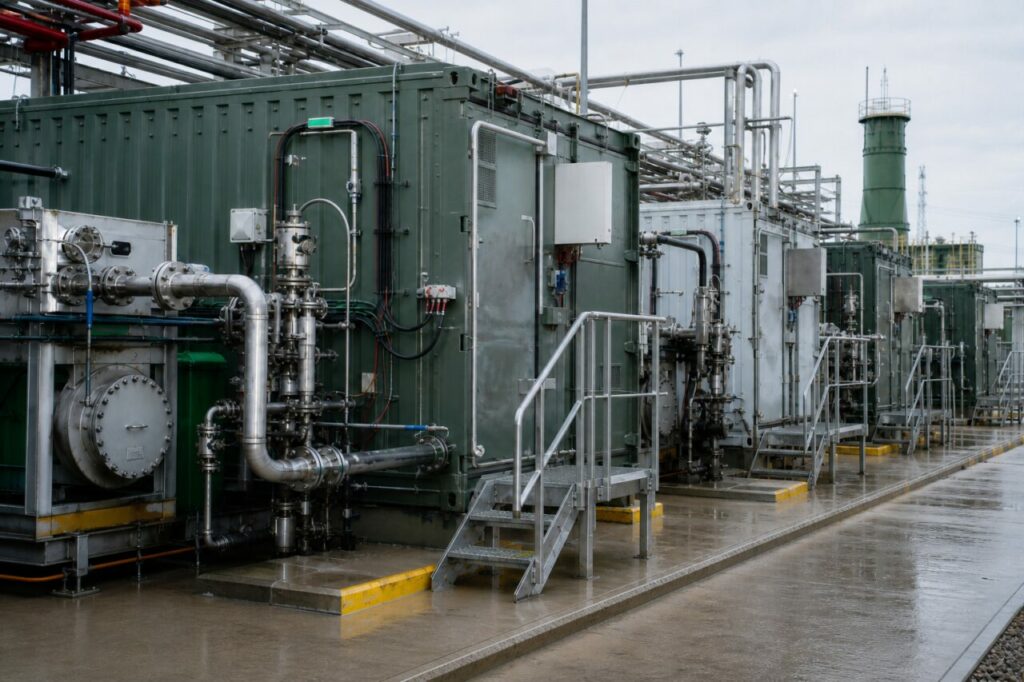 Équipements hydrogène — modules d’électrolyse raccordés en série
