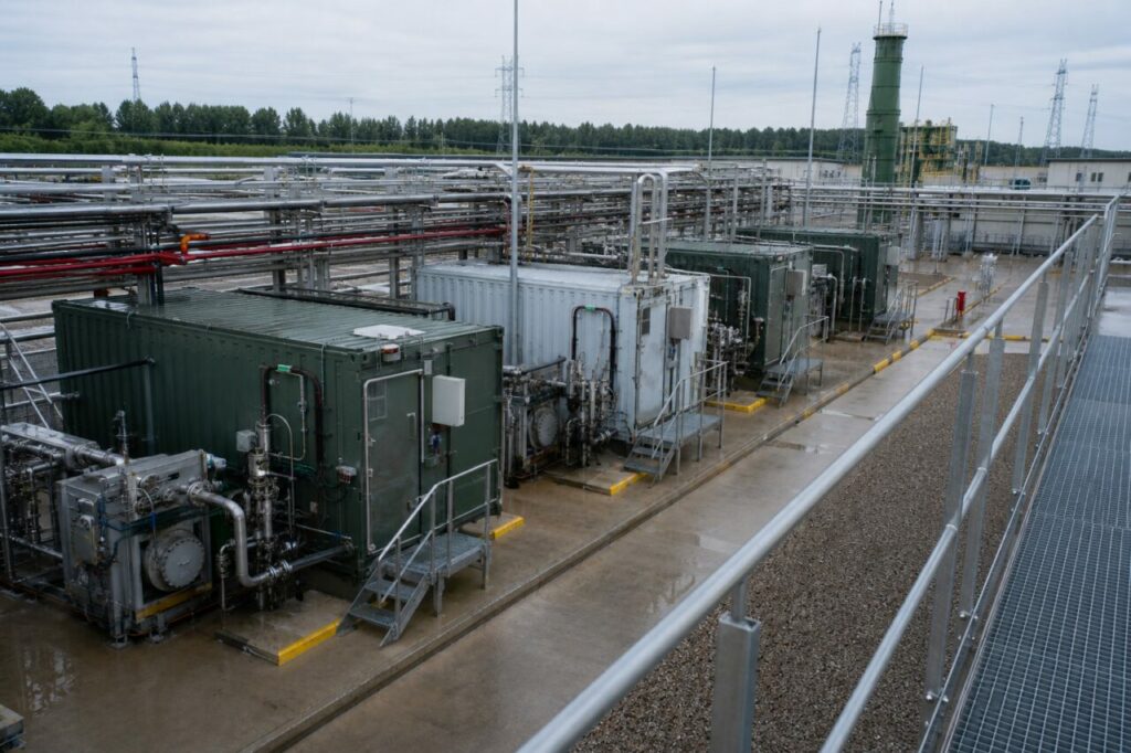 Pipe-racks du site — circulation des conduites autour des modules
