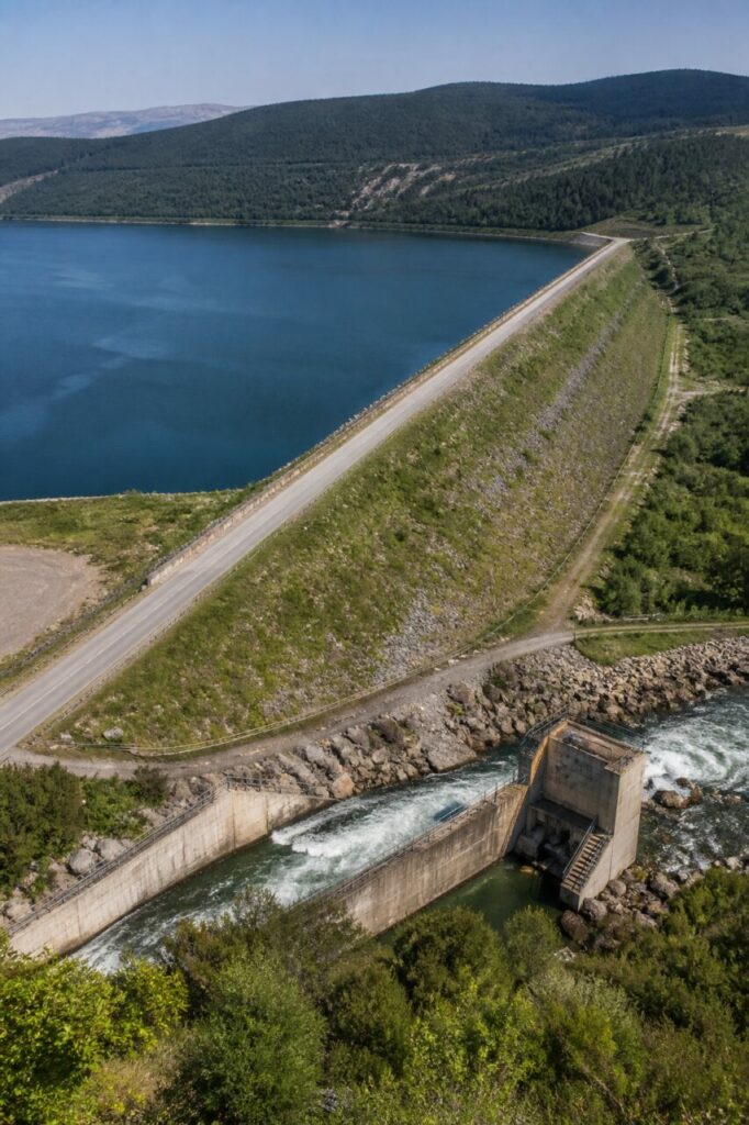 Ouvrage de prise reliant la retenue au canal de restitution
