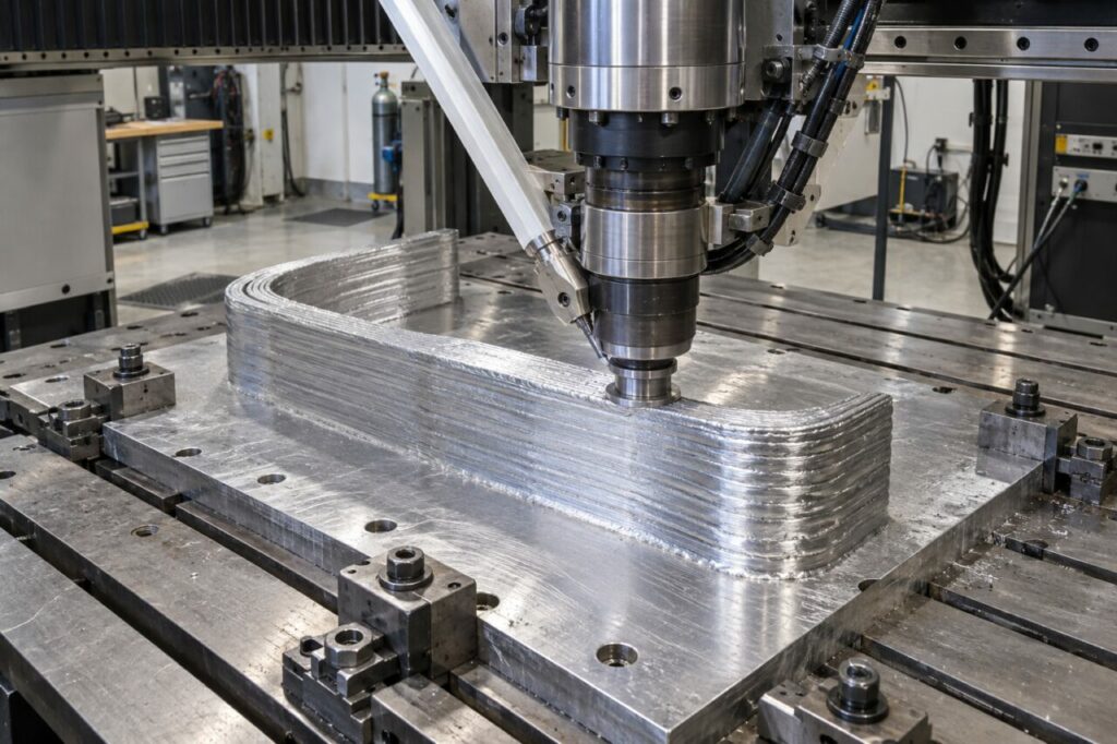 Paroi métallique stratifiée déposée par friction-malaxage