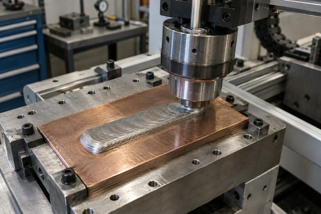 Patin en cuivre construit par dépôt additif solide
