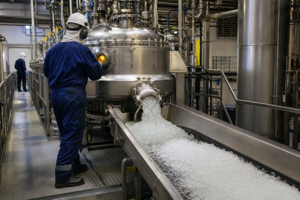 Industrial polymerization of acrylate gel for superabsorbent SAP polymer in a stainless-steel reactor