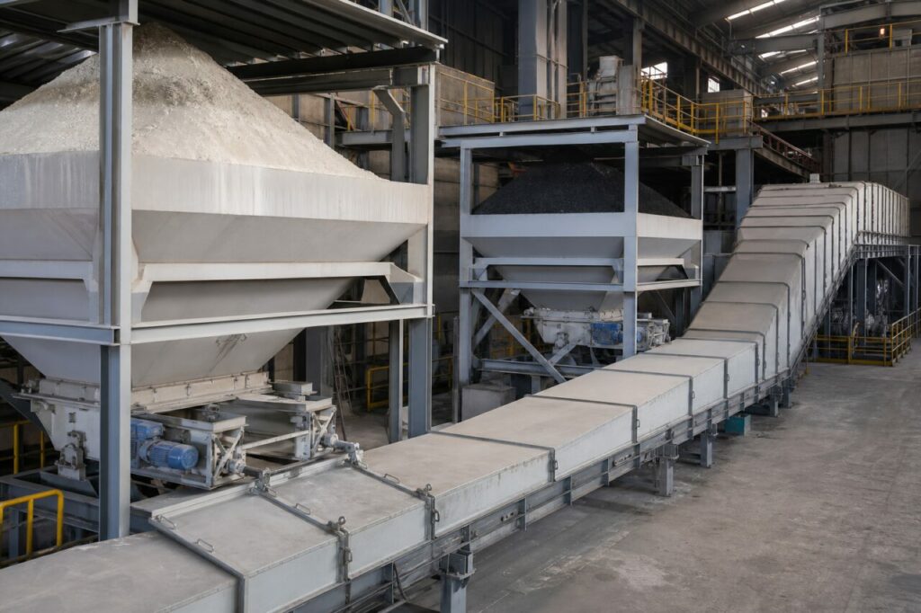 Industrielle Vorbereitung der Calciumcarbid-Beschickung