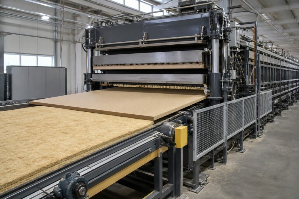 MDF-heetpers — verwarmde platen en verdicht paneel
