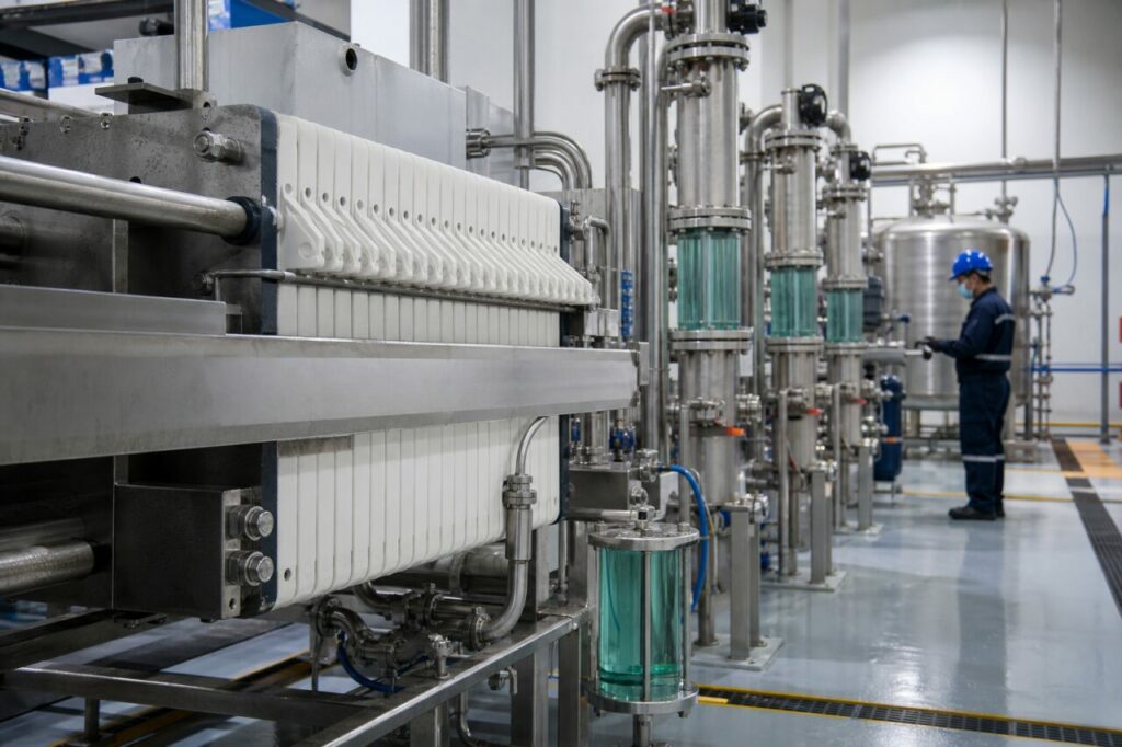Purificazione e chiarificazione di una soluzione industriale di nichel