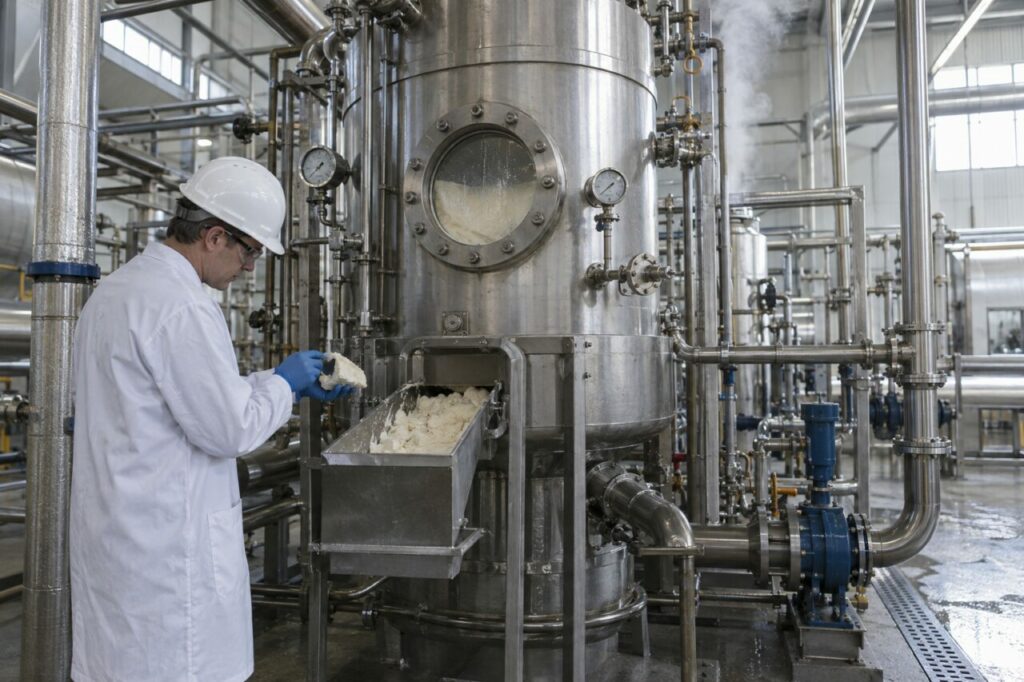 Raffinage du savon dans une cuve inox avec contrôle de procédé