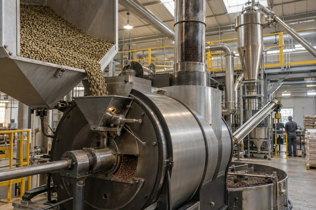 Réception industrielle des grains de café vert