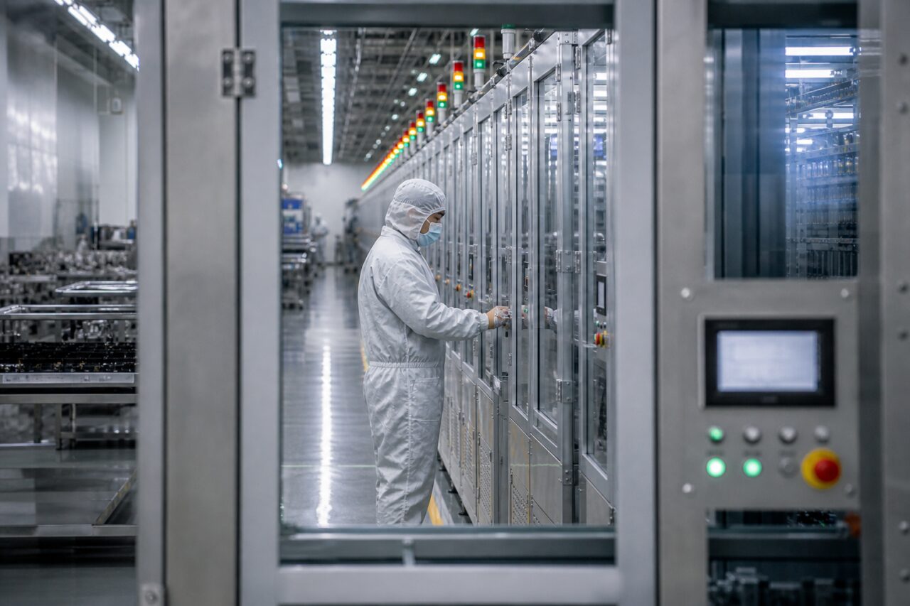 cylindrical cells and equipment in a battery plant — Cylindrical modules