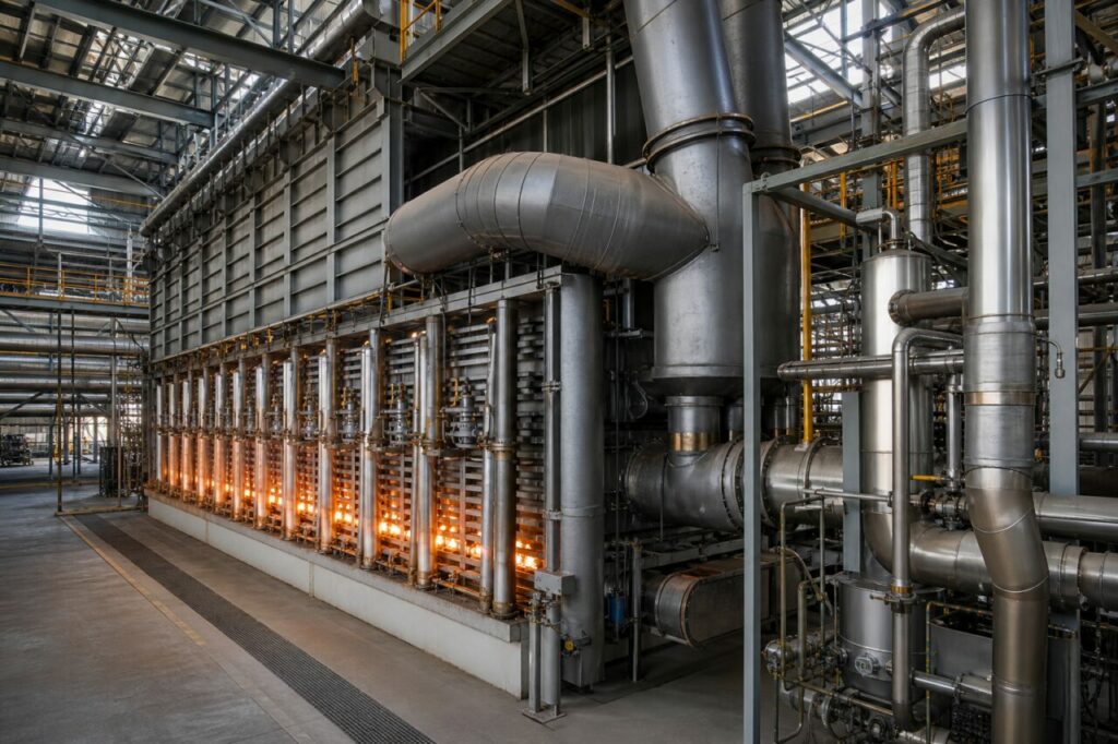Industrielle Erdgasreformierung zur Herstellung von Synthesegas