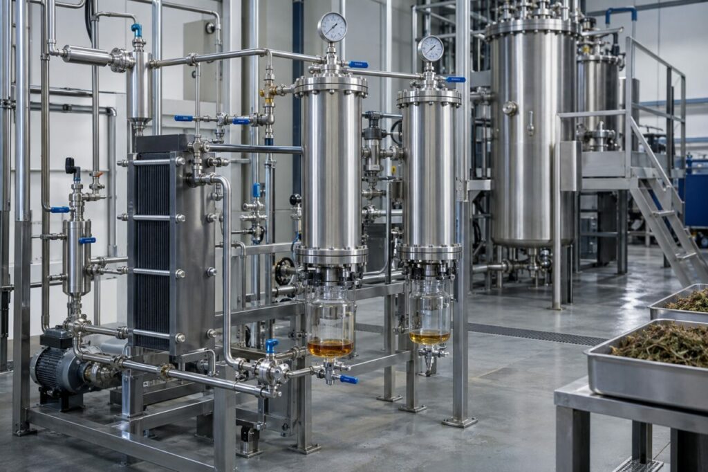 Salle industrielle d’extraction botanique au CO2 supercritique