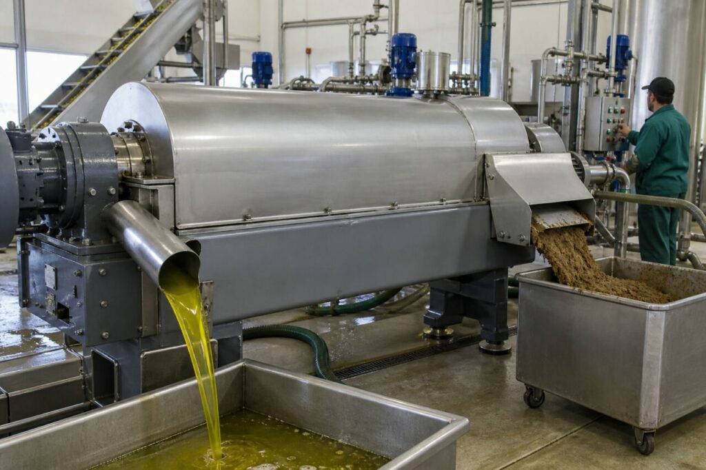 Séparation centrifuge de l’huile d’olive dorée
