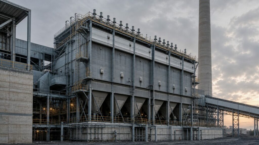 Trechterrijen dragen het elektrostatische filter van de centrale