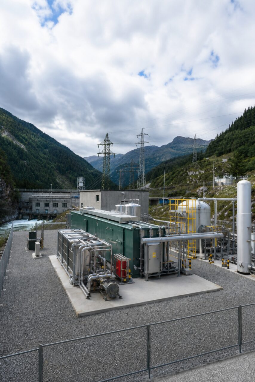 Modules d’hydrogène installés sous les lignes de montagne