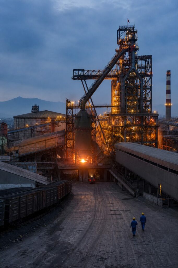 Ferrovia interna serve gli impianti alla base dell’altoforno